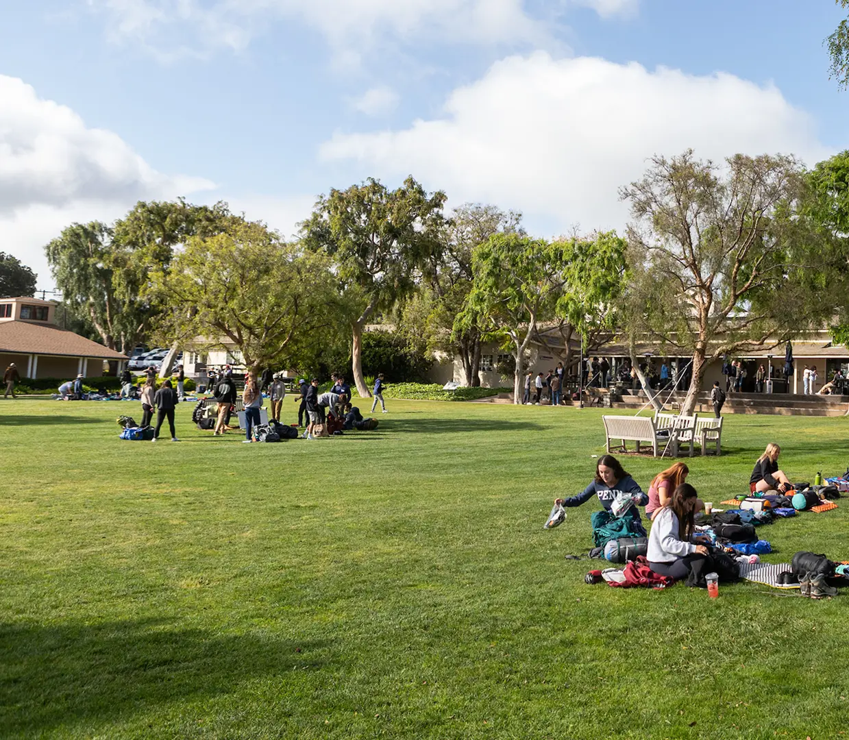 Students on Chadwick campus lawn