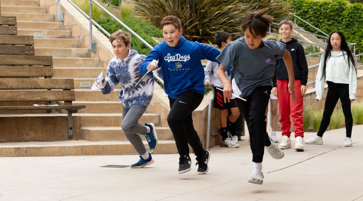 Chadwick sixth-graders competed in their very own French Olympics during class in the Rosenwald Amphitheater on April 25, 2024 at Chadwick School.