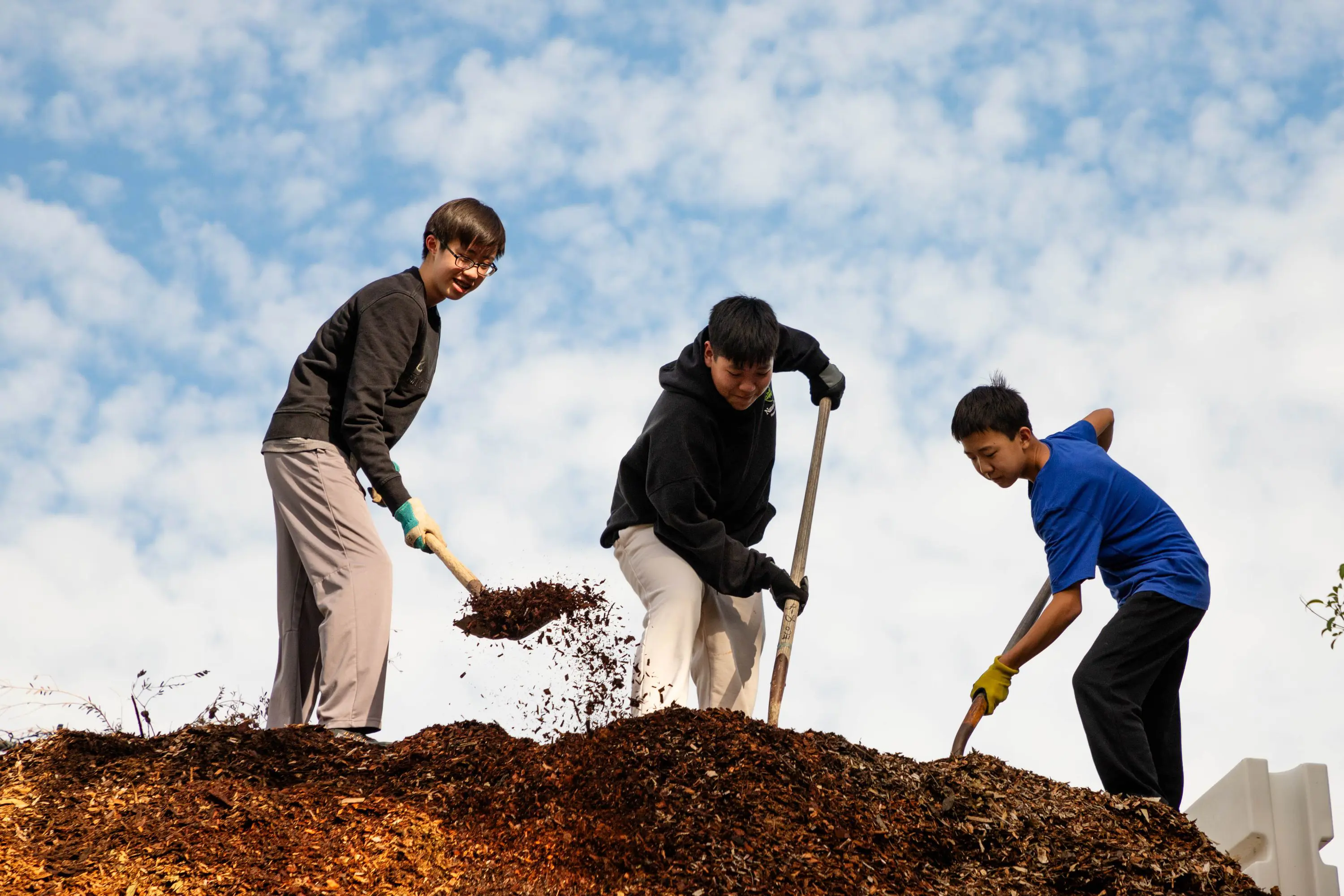 Eco Club students meet in Chadwick Canyon to work on the trail.