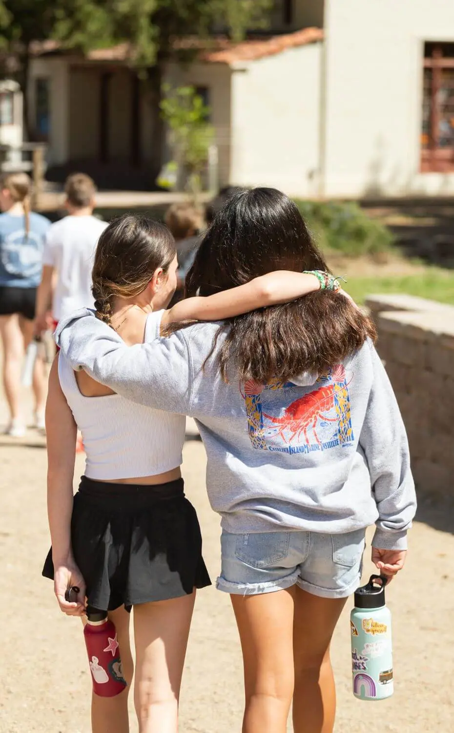 Chadwick sixth-graders make their way to an activity at the Catalina Island Marine Institute (CIMI) in Toyon Bay on Catalina Island on Sept. 13, 2023.