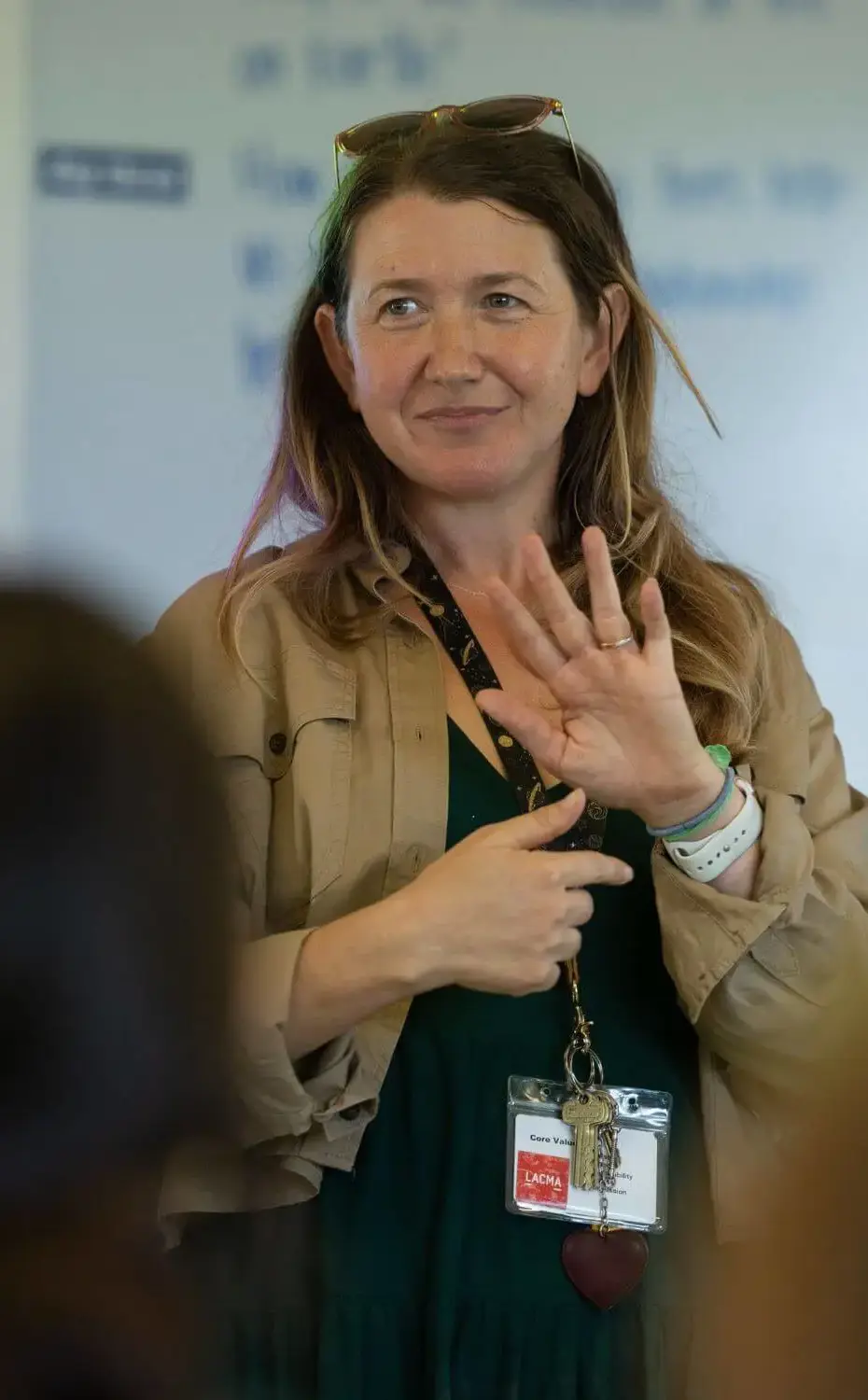 Middle School teacher Samantha Wallace teaches students in her science class.