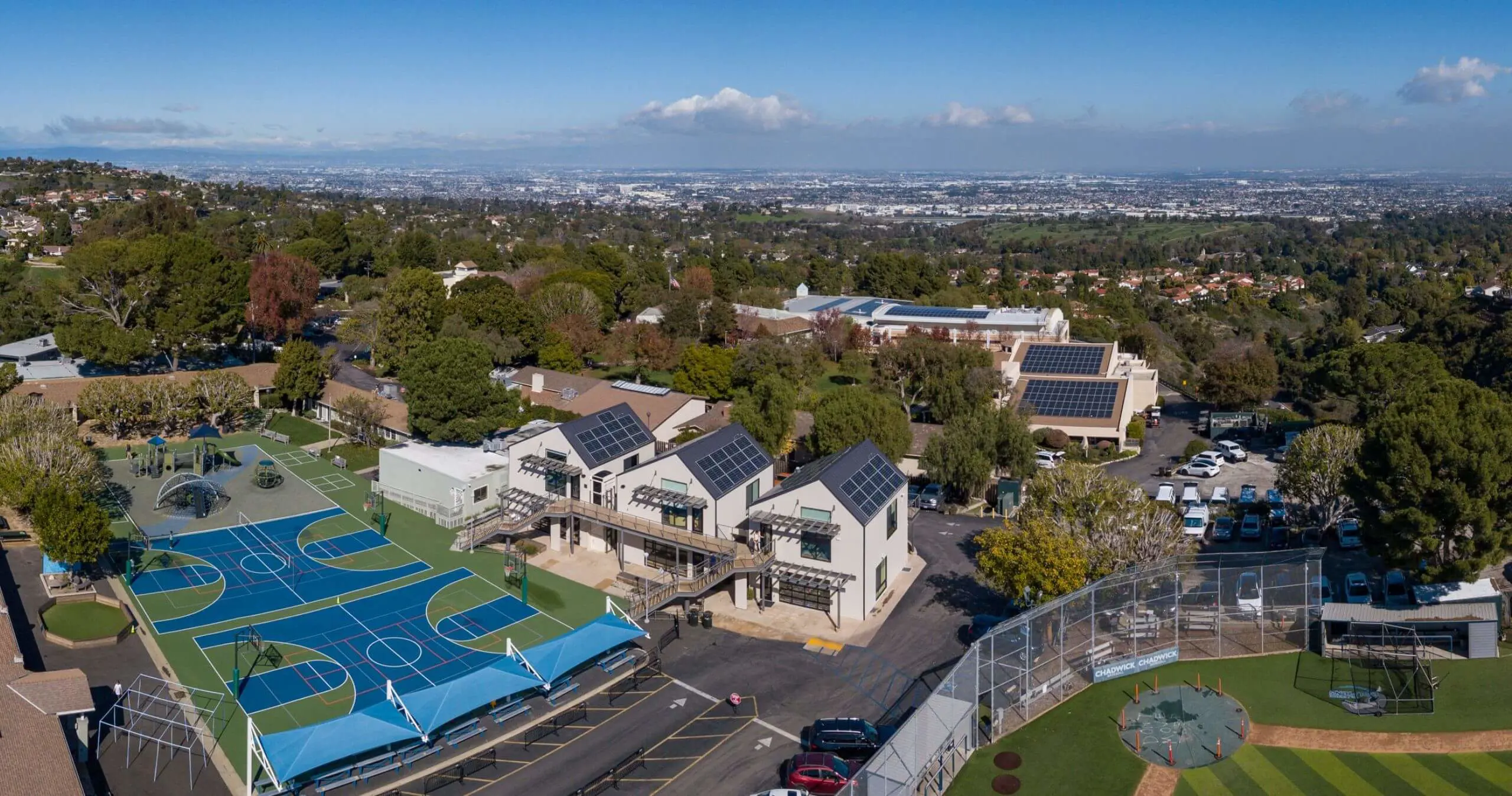 Aerial shot of Chadwick campus.