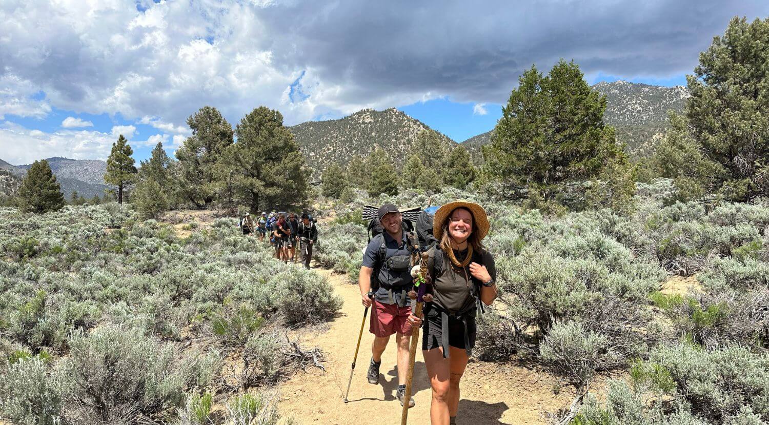 Senior Students hiking on the Senior Outdoor Education trip.