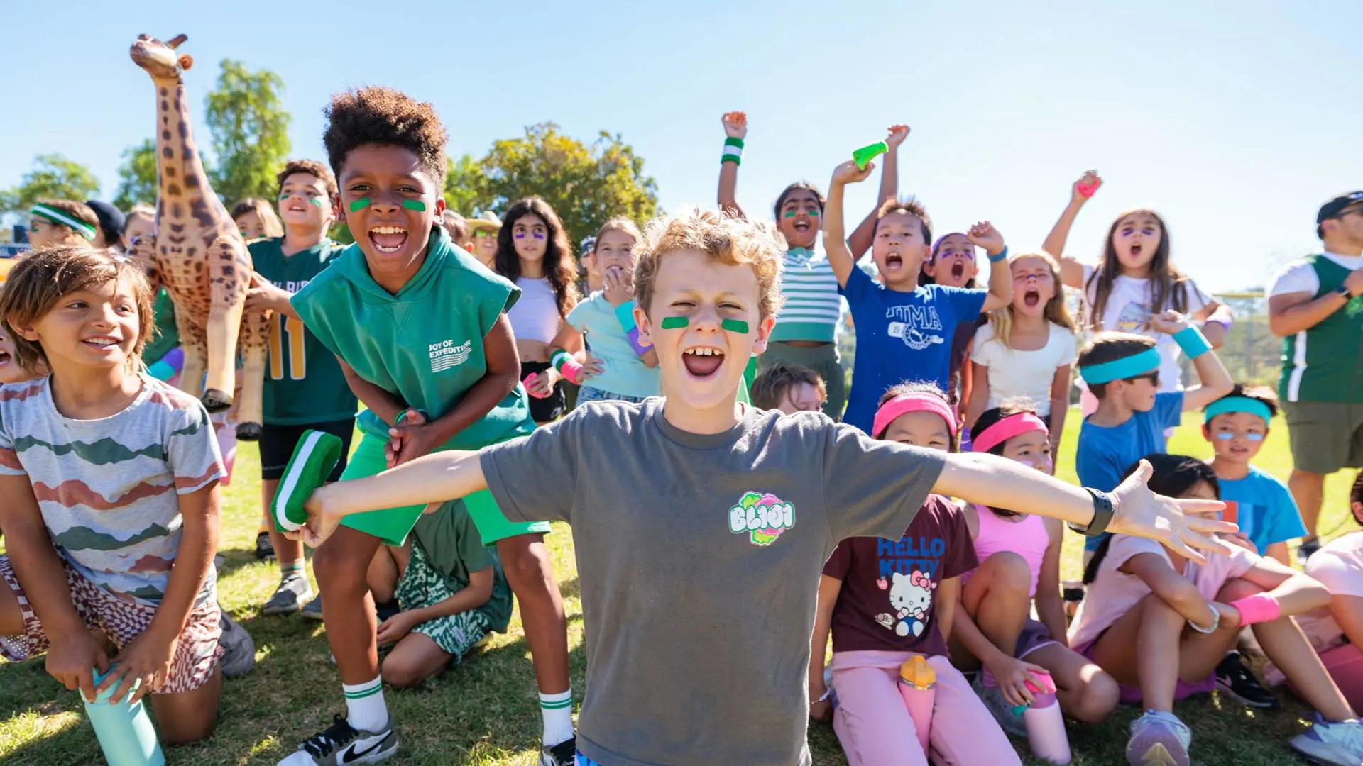 Students celebrating homecoming event